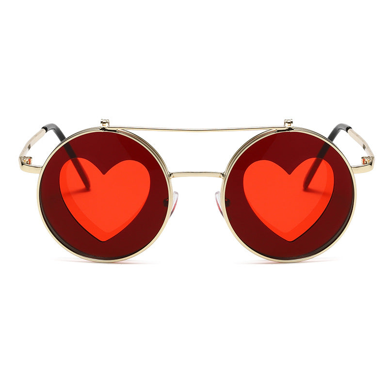 Wholesale PC Love Retro Round Double Layer Sunglasses